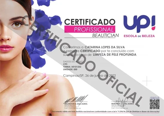 certificado embelezamento estetico