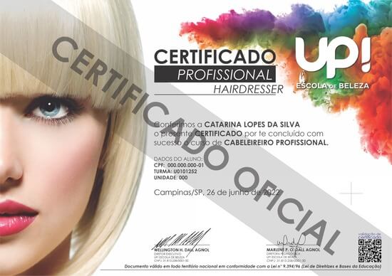 certificado oficial cabeleireiro