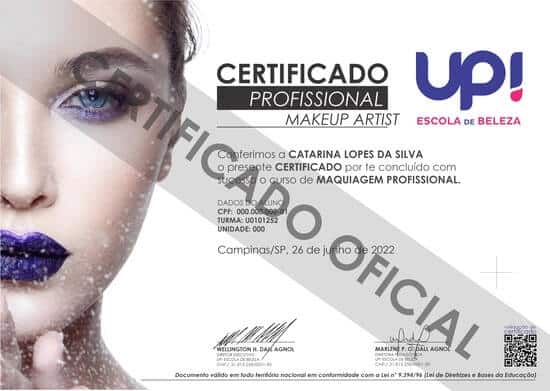 certificado oficial maquiagem